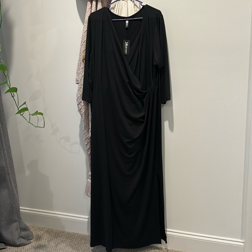 NWT Long Black Dress with Side Slit.